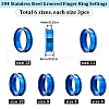 SUNNYCLUE 18Pcs 6 Size 304 Stainless Steel Grooved Finger Ring Settings RJEW-SC0001-05BL-2