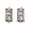 Brass Micro Pave Black Cubic Zirconia Beads KK-E068-VB473-2