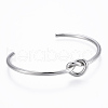 Tarnish Resistant Trendy 304 Stainless Steel Torque Cuff Bangles BJEW-H703-19P-1