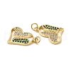 Brass Micro Pave Cubic Zirconia Pendants KK-E068-VB129-2