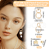 Beebeecraft 12Pcs Brass Double Ring Dangle Stud Earring Findings KK-BBC0007-73-2