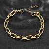 304 Stainless Steel Figaro Chains Bracelets for Men Women BJEW-R021-07G-2