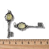 Key Brass Gemstone Big Pendants KK-D361-01AS-3