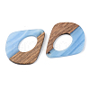 Opaque Resin & Walnut Wood Pendants RESI-S389-016A-C01-2