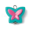 Two Tone Opaque Acrylic Beads with Iron Flat Head Pins and Tibetan Style Beads Pendants PALLOY-JF038010-3