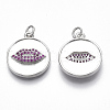 Brass Micro Pave Cubic Zirconia Pendants KK-S356-019P-NF-2