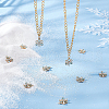 Beebeecraft Brass Micro Pave Pale Turquoise Cubic Zirconia Charms ZIRC-BBC0001-09-5
