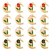  16Pcs 4 Colors Alloy Enamel Pendants ENAM-TA0002-29-1