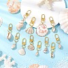 Electroplate Shell Pendant Decorations HJEW-JM03070-1