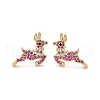 Brass Micro Pave Cubic Zirconia Stud Earrings EJEW-Q015-09G-2