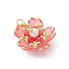 Handmade Glass Seed Beaded Sakura Pendants PALLOY-MZ00763-4
