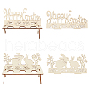 SUPERDANT 2 Sets 2 Style Bunny Laser Cut Wood Easter Egg Shelves WOOD-SD0001-03-1