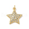 Brass Micro Pave Cubic Zirconia Pendants KK-Q068-65G-1