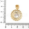 Brass Micro Pave Clear Cubic Zirconia Pendants KK-S531-22G-3