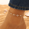 Fashionable Bohemian Style Alloy Heart Link Anklets for Women WG497D9-10-1
