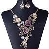 Alloy Rhinestone Dangle Earrings & Necklaces Sets FS-WG68A8D-01-1