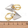 Two Tone Heart Brass Hoop Earrings EJEW-D322-12GP-02A-5