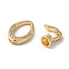 Brass Micro Pave Clear Cubic Zirconia Fold Over Clasp KK-C062-040G-01-2