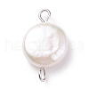 Natural Baroque Pearl Keshi Pearl Connector Charms PALLOY-JF01495-01-2