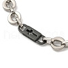 Two Tone 304 Stainless Steel Oval & Cross Link Chain Bracelet BJEW-B078-24BP-2