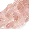 Raw Rough Natural Strawberry Quartz Beads Strands G-M453-C07-2
