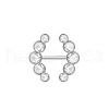 304 Stainless Steel Micro Pave Cubic Zirconia Nipple Rings WG2793F-11-1