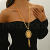 Elegant Geometric Tassel Brass Pendant Necklaces for Women's Holiday Party Accessories LR5784-1-1