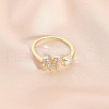 Fashionable Brass Cubic Zirconia Cuff Rings FS-WG4936F-23-1