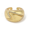 Rack Plating Brass Micro Pave Cubic Zirconia Cuff Finger Rings for Women RJEW-C114-19B-G-2