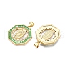 Brass Micro Pave Clear Cubic Zirconia Pendants KK-N254-215G-2