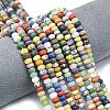 Natural Blue Spot Jasper & Dalmatian Jasper & White Jade Beads Strands G-P575-A30-6x4mm-01-1