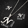 201 Stainless Steel Pendant Necklaces & Stud Earrings Sets WG00841-21-1