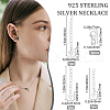 Beebeecraft 3Pcs 3 Style 925 Sterling Silver Extender Chains with Heart Charms STER-BBC0001-05-3