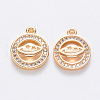 Brass Micro Pave Cubic Zirconia Charms KK-T049-046G-NF-1