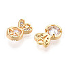 Brass Micro Pave Cubic Zirconia Charms KK-N263-61G-2
