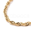 PVD Vacuum Plating 304 Stainless Steel Rope Chain Bracelet for Men Women BJEW-E031-12G-02-2