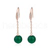 Round Imitation Agate Dangle Earrings for Girl Women EJEW-BB46369-B-3
