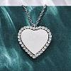 304 Stainless Steel Micro Pave Cubic Zirconia Pendant Necklaces for Women NJEW-Z065-08P-04-3
