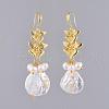 Mother's Day Jewellery Natural Baroque Pearl Keshi Pearl Dangle Earrings EJEW-JE03879-1