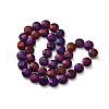 Electroplated Natural Lava Rock Beads Strands G-A256-F01-01A-3
