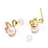 Mother's Day Jewellery Brass Micro Pave Cubic Zirconia Stud Earrings EJEW-D275-07G-3