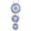 Flat Round Alloy Enamel Pendant Necklaces & Stud Earrings Sets FS-WG2580F-02-2