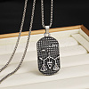 201 Stainless Steel Oval with Engraved Constellation Pendant Necklaces for Men WG36A86-07-1