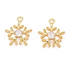 Christmas Theme Brass Micro Pave Clear Cubic Zirconia Charms KK-T073-14G-1