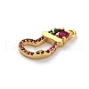 Christmas Series Brass Micro Pave Cubic Zirconia Pendants KK-Q010-01G-01A-2