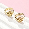 Rose Brass Hoop Earrings EJEW-Z102-03G-3