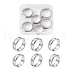Yilisi 6Pcs 6 Sizes Stainless Steel Grooved Finger Ring Settings STAS-YS0001-18P-2