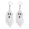 MIYUKI Round Rocailles Beaded Ghost Dangle Earrings EJEW-TA00234-1