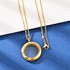 304 Stainless Steel Visible Flat Round Locket Pendant Pet Urn Ashes Necklaces NJEW-S455-08G-2