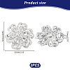 AHADERMAKER 2Pcs Crystal Rhinestone Flower Brooch Pins JEWB-GA0001-26-2